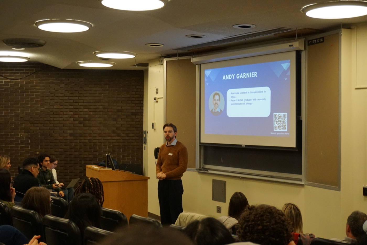 Andy speaking at McGill's BUGS Research Day